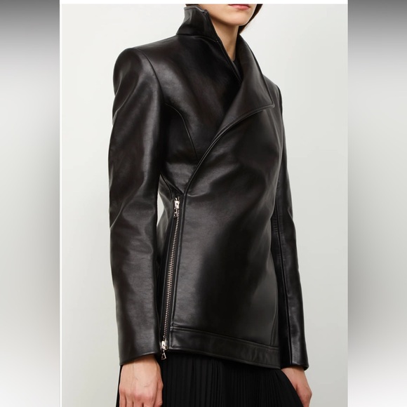 The Lottie double breasted leather jacket - Picture 3 of 8